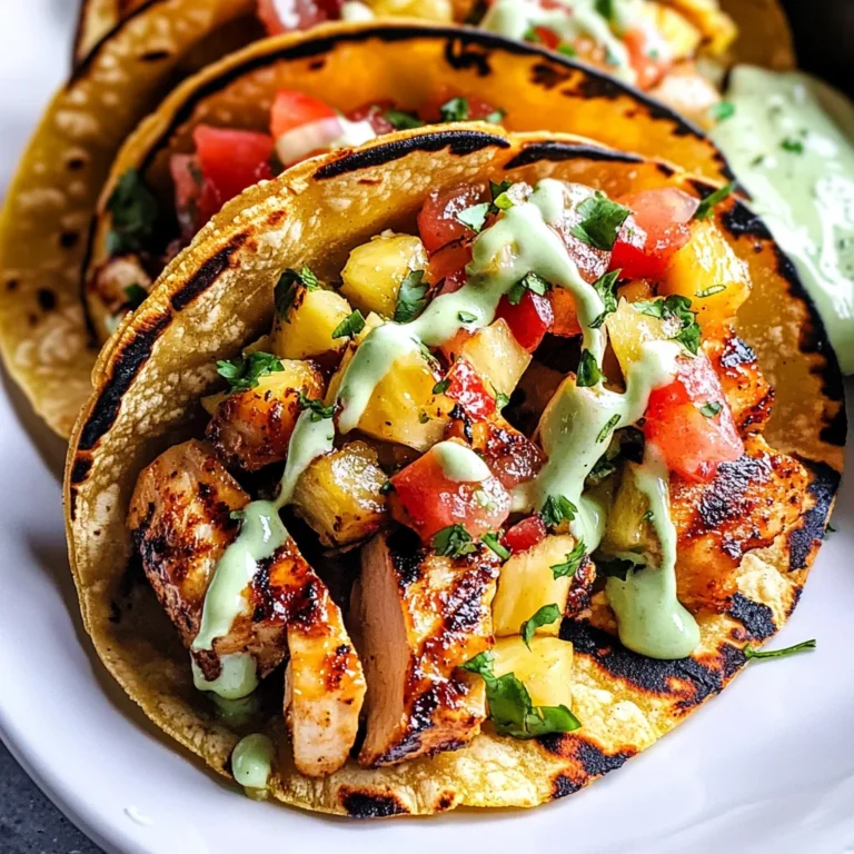 Chili Lime Chicken Tacos with Grilled Pineapple Salsa