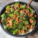 Honey Sriracha Ground Chicken and Broccoli