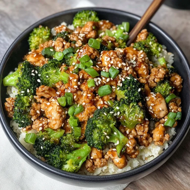 Honey Sriracha Ground Chicken and Broccoli