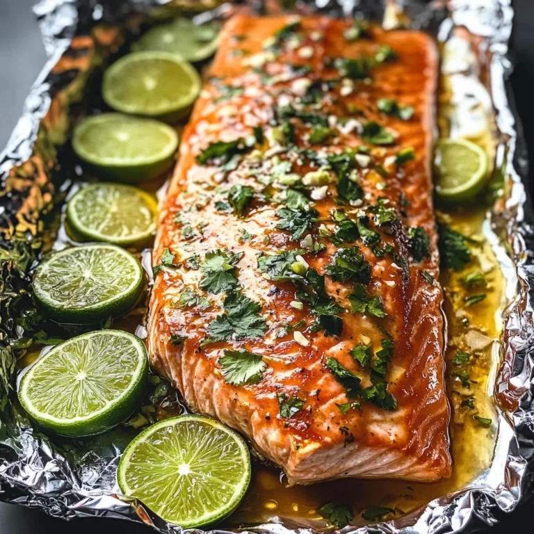 Baked Honey Cilantro Lime Salmon in Foil
