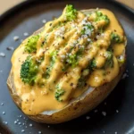 Cheesy Baked Potatoes with Broccoli Cheese Sauce