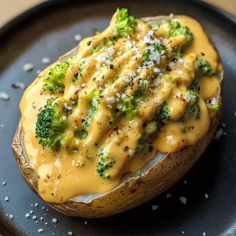 Cheesy Baked Potatoes with Broccoli Cheese Sauce