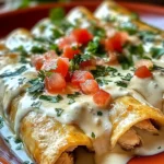 Chicken Enchiladas with Sour Cream White Sauce
