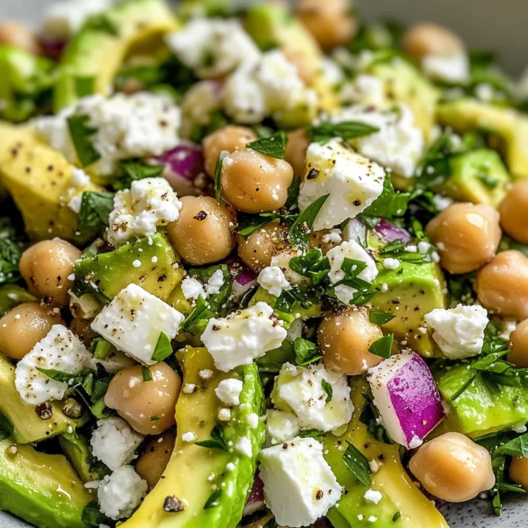 Chickpea Feta Avocado Salad