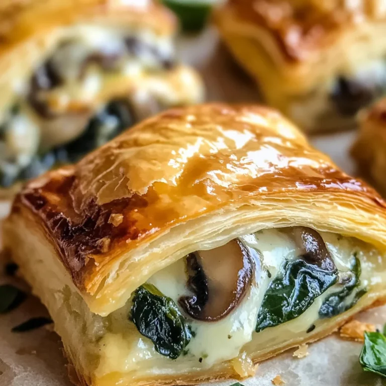 Creamy Mushroom & Spinach Stuffed Pastry Bites
