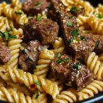 One-Pot Creamy Spicy Garlic Butter Steak & Pasta