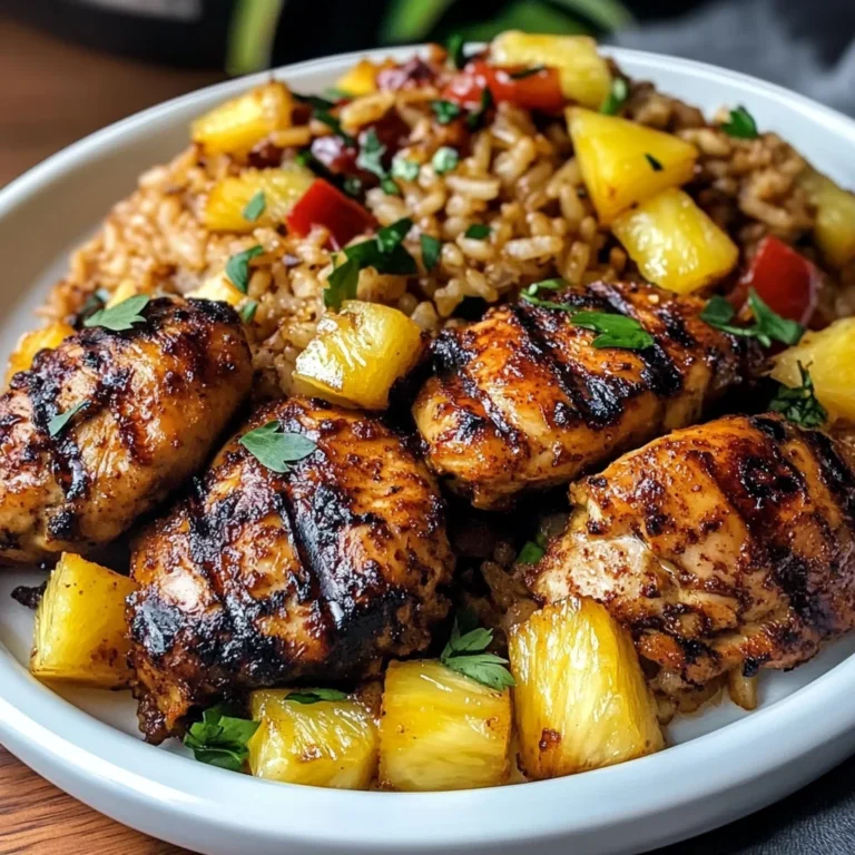One Pan Caribbean Jerk Chicken with Pineapple-Coconut Rice Recipe
