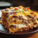 Parmesan Garlic Turkey Bacon Cheeseburger Lasagna Recipe
