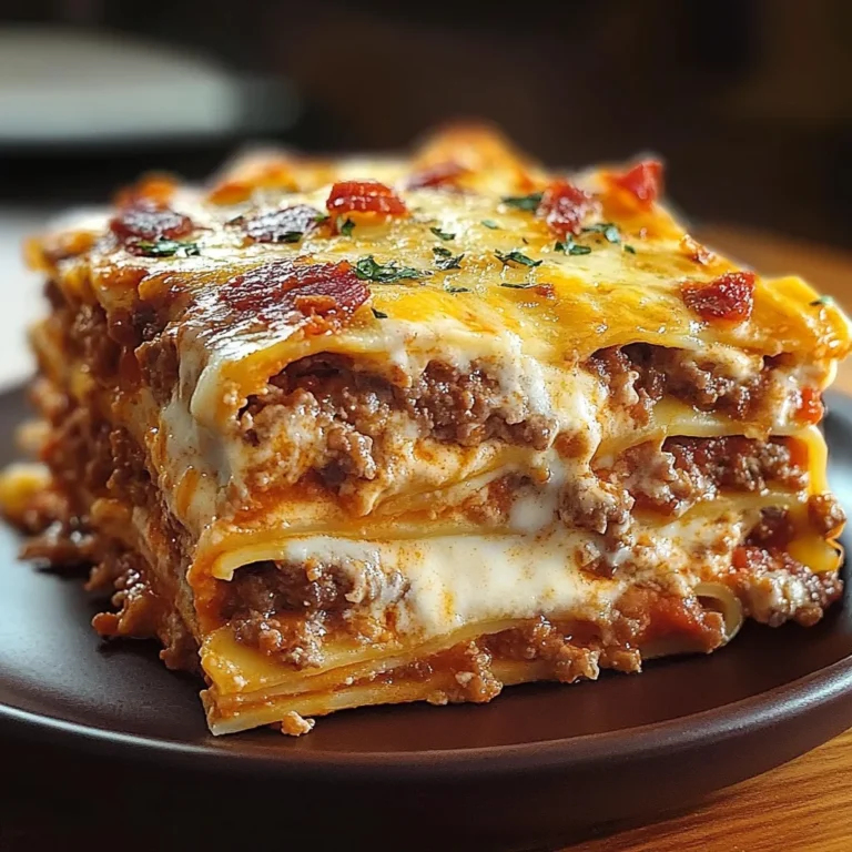 Parmesan Garlic Turkey Bacon Cheeseburger Lasagna Recipe