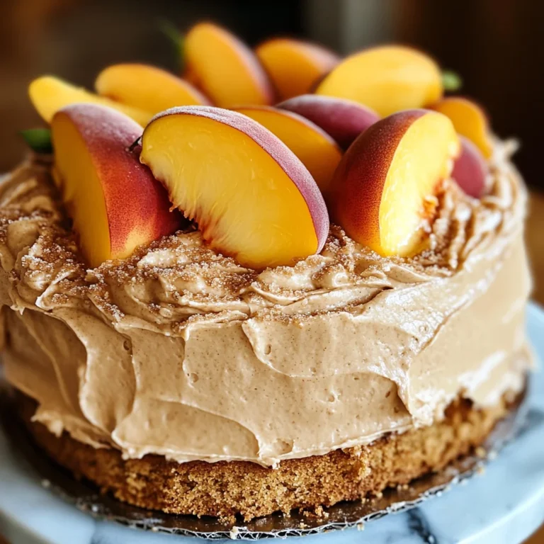 Peach Cake with Brown Sugar Frosting