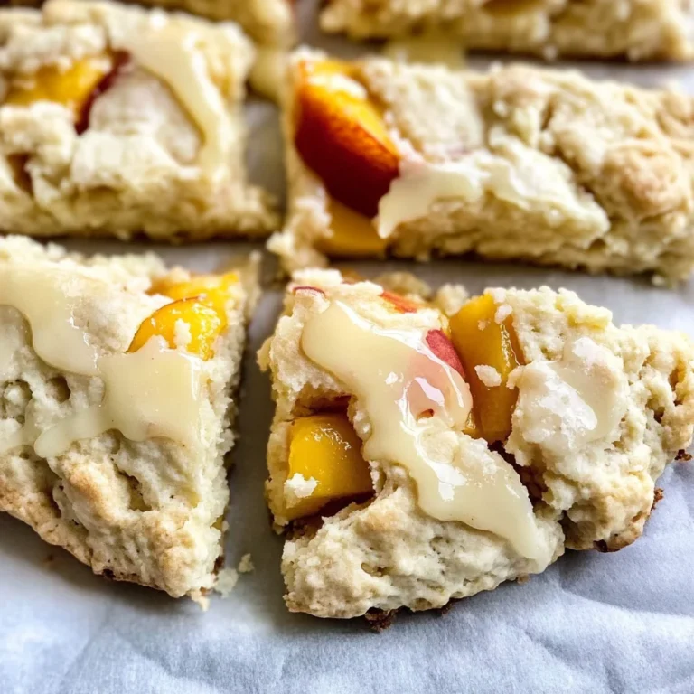 Peach Scones with Honey Vanilla Glaze