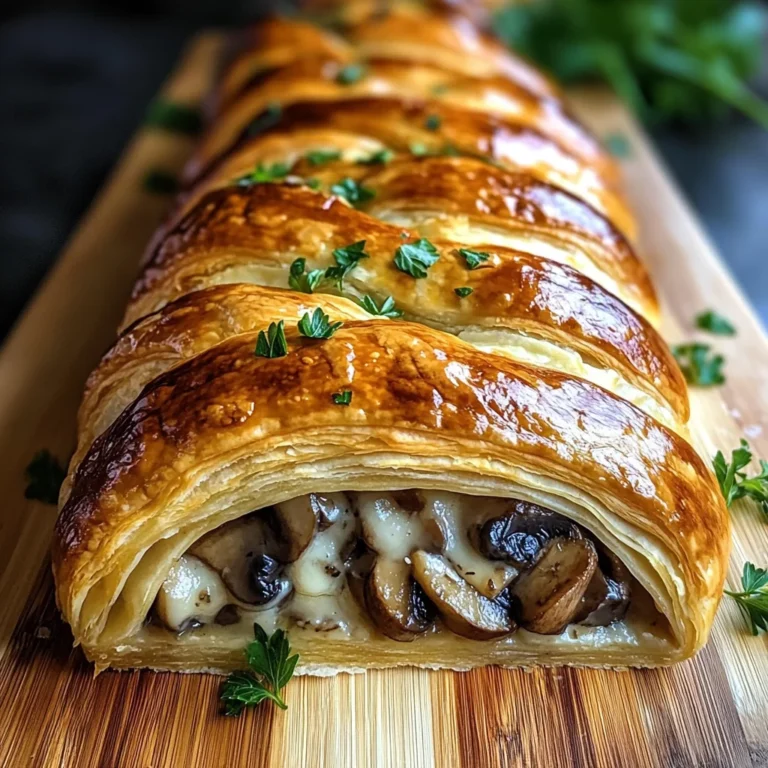 Savory Mushroom & Gruyère Puff Pastry Braid