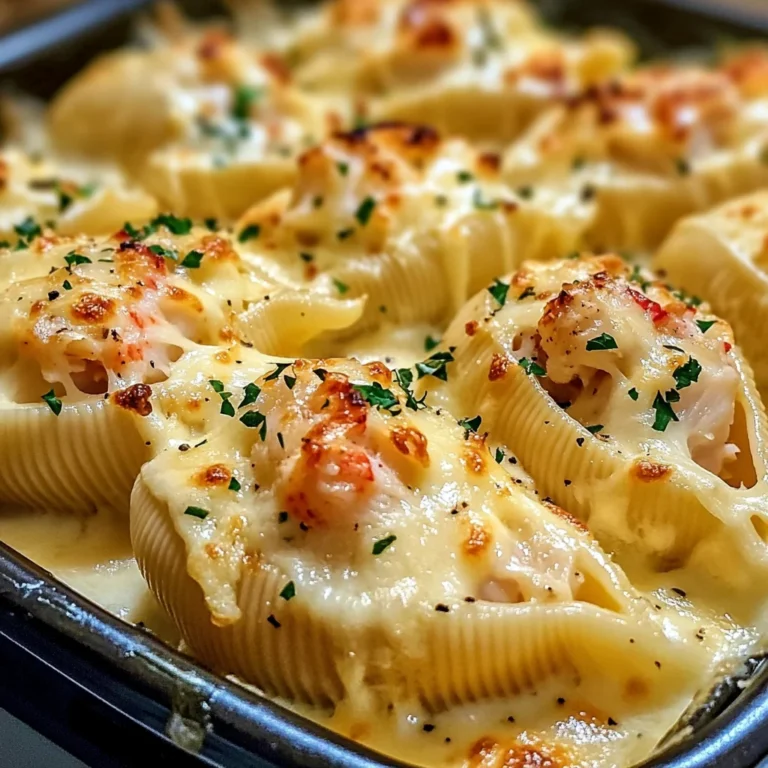 Seafood Stuffed Jumbo Shells with Creamy Cheese Sauce
