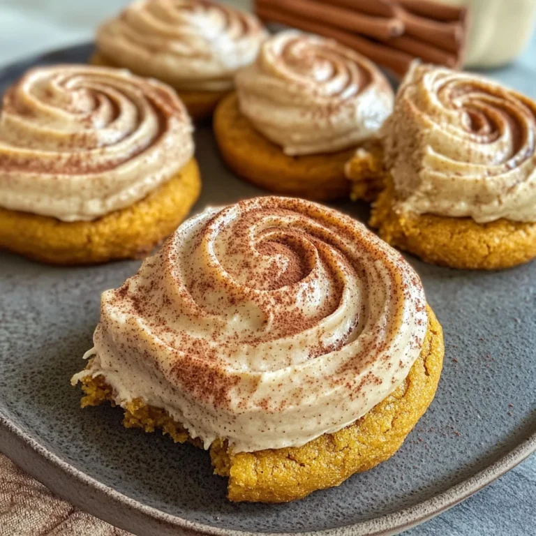 Soft Pumpkin Cookies with Cinnamon Frosting