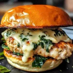 White Cheddar Spinach Chicken Burgers