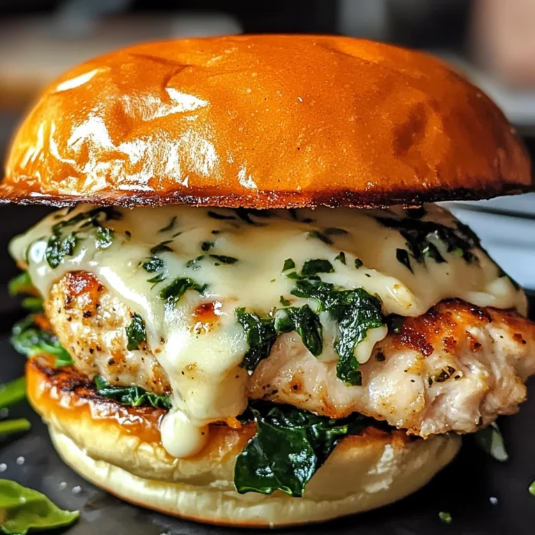 White Cheddar Spinach Chicken Burgers
