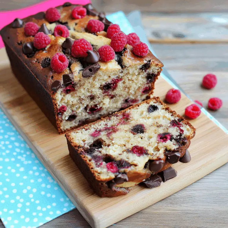 Raspberry Dark Chocolate Banana Bread