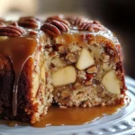 Apple Pecan Cake With Caramel Glaze