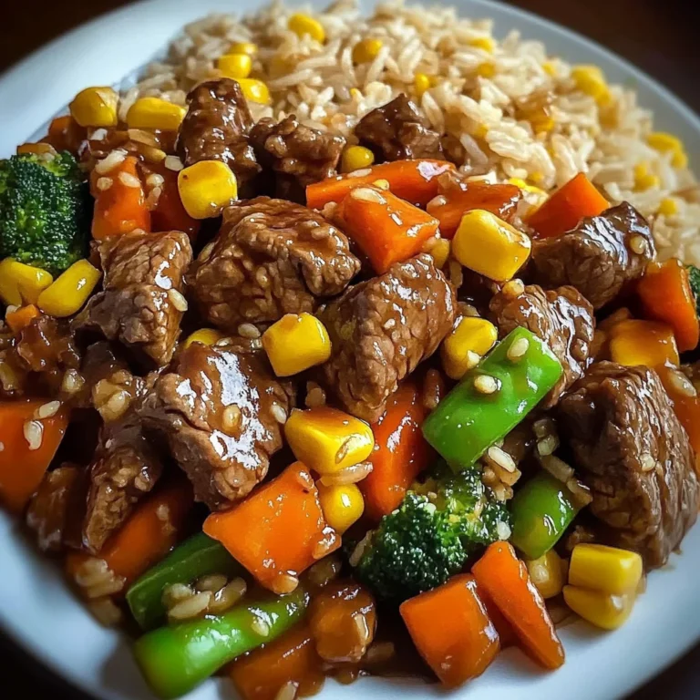 Beef Stir-Fry with Vegetables and Fried Rice