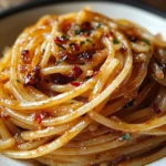 Caramelized Onion Pasta with Chilli Oil