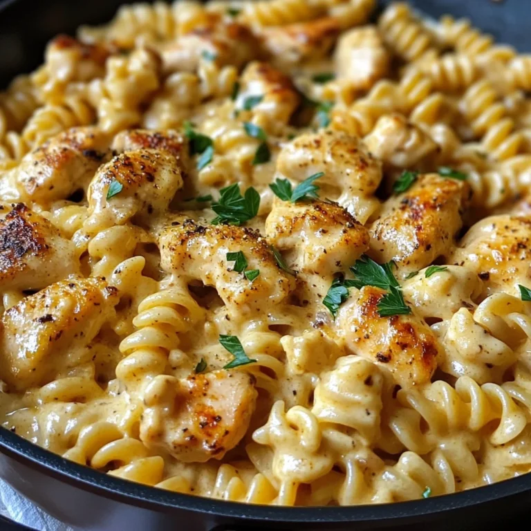 Cheesy Cajun Garlic Chicken Rotini Skillet Recipe
