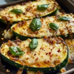 Cheesy Garlic Zucchini Steaks