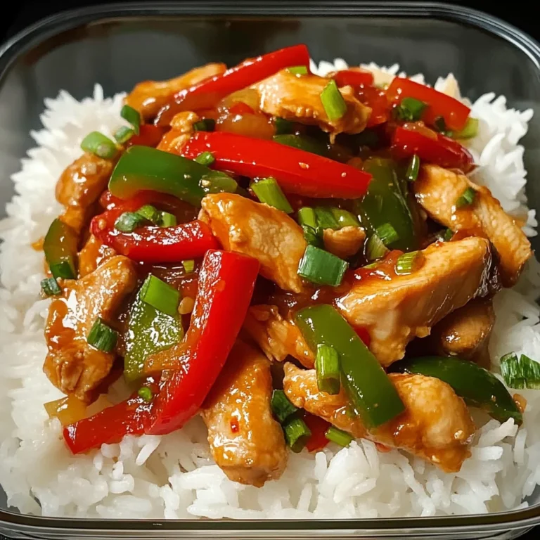 Chicken and Bell Pepper Stir-Fry with Rice
