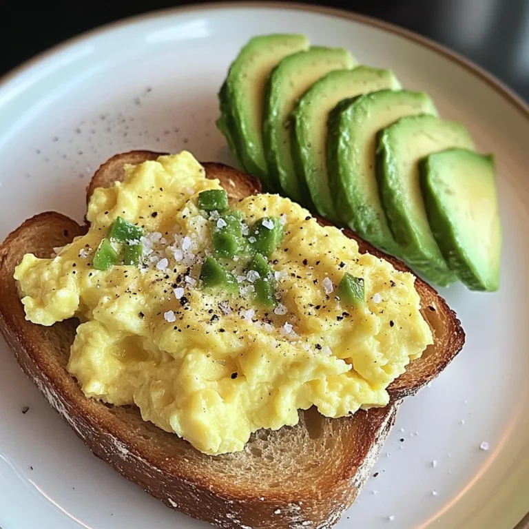 Creamy Scrambled Eggs with Avocado Toast & Iced Matcha Latte