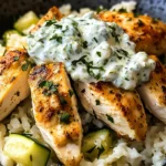 Easy Chicken Tzatziki Rice Bake