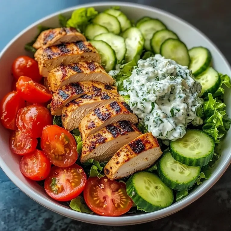 Greek Chicken Salad Bowl with Tzatziki