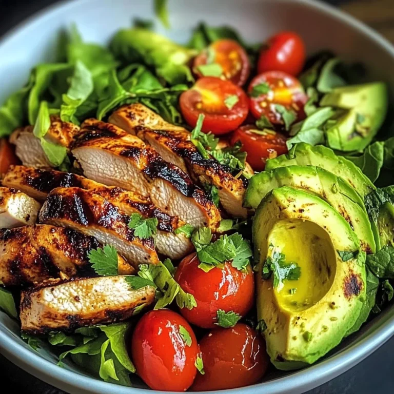 Grilled Chicken and Avocado Salad Bowl