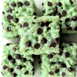 Mint Chocolate Chip Rice Krispie Treats