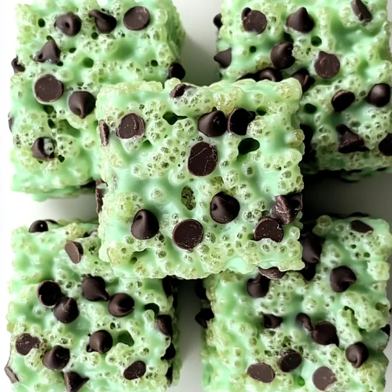 Mint Chocolate Chip Rice Krispie Treats