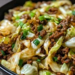 Mongolian-Style Ground Beef Stir-Fry with Crispy Cabbage