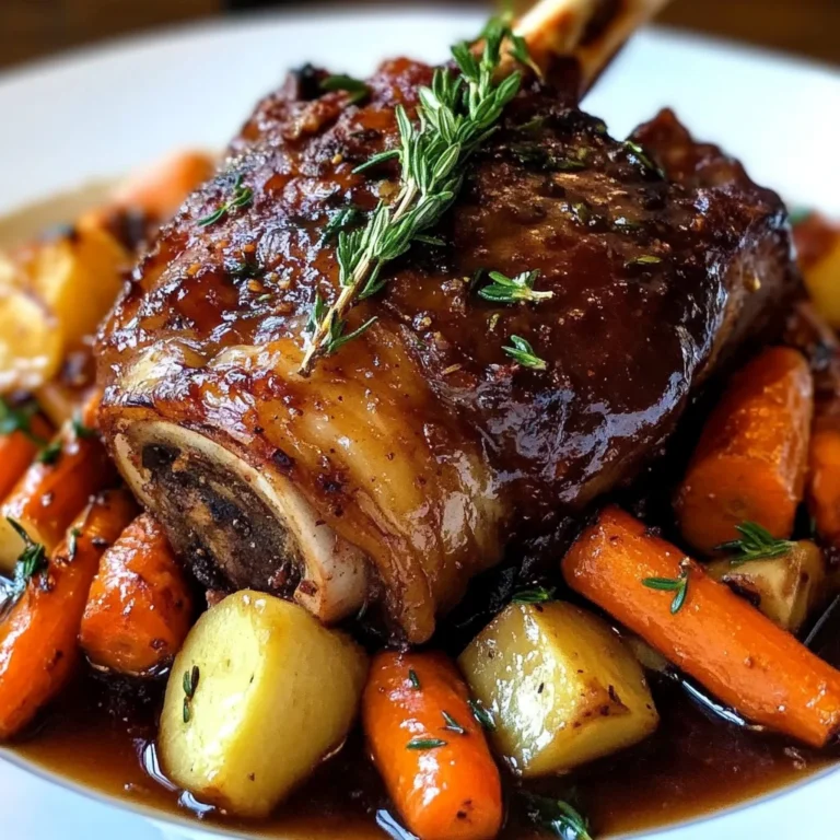 Red Wine Braised Lamb Shank with Root Vegetables