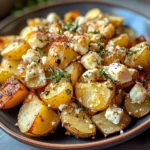 Roasted Potatoes with Baked Feta and Garlic