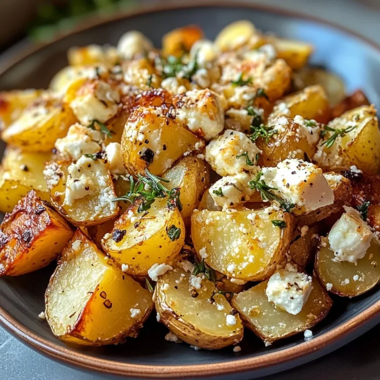 Roasted Potatoes with Baked Feta and Garlic