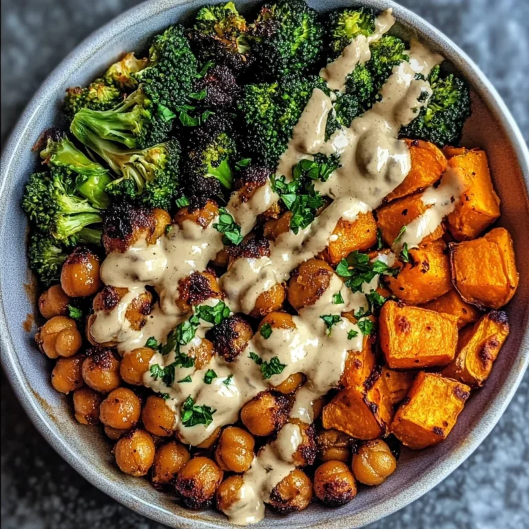 Roasted Veggie & Chickpea Bowls with Maple Dijon Tahini Dressing