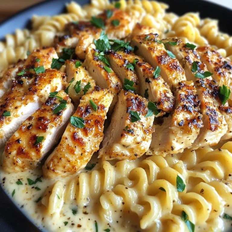 Cajun Garlic Chicken with Creamy Mozzarella Alfredo Twisted Pasta