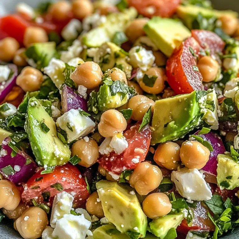 Chickpea Feta Avocado Salad