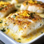 Coconut Lemon Cream Baked Cod