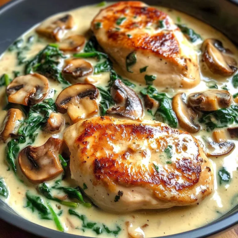 Creamy Chicken with Spinach and Mushrooms
