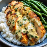 Creamy Herb Chicken Rice Bowl with Green Beans