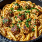 One-Pot Creamy Cajun Meatball Pasta