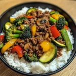 Savory Ground Beef & Veggie Stir-Fry Bowl