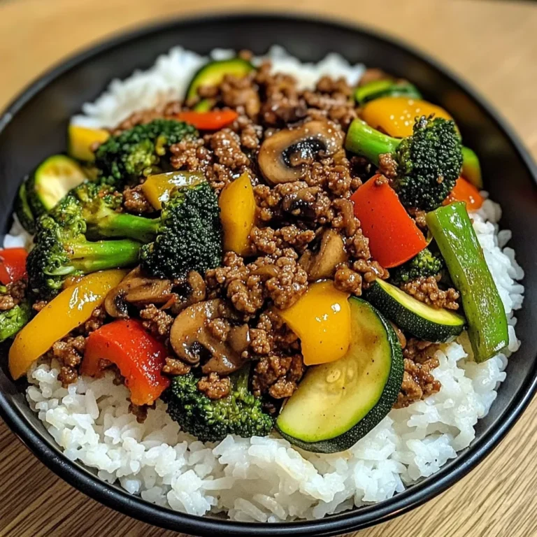 Savory Ground Beef & Veggie Stir-Fry Bowl