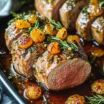 Savory Rosemary Orange Glazed Roasted beef Tenderloin Delight