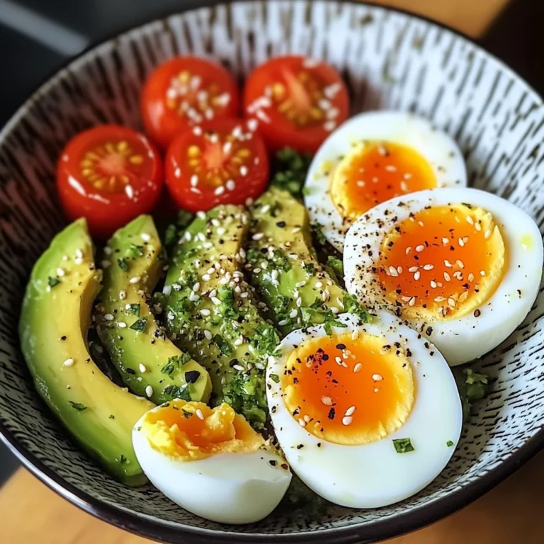 Soft-Boiled Eggs with Avocado & Cherry Tomato Salad
