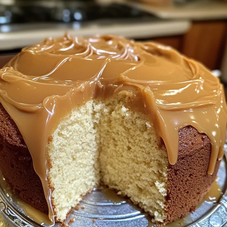 Sour Cream Pound Cake with Caramel Frosting