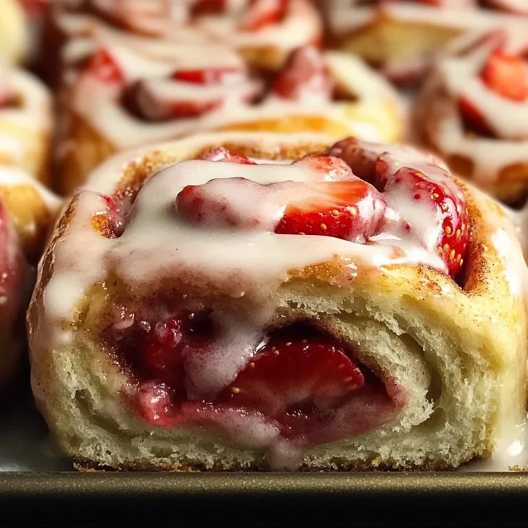 Strawberry Cinnamon Rolls with Lemon Cream Cheese Glaze